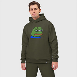 Мужской костюм оверсайз Sad frog, цвет: хаки — фото 2