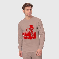 Костюм хлопковый мужской Велосипед, цвет: пыльно-розовый — фото 2