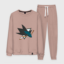 Костюм хлопковый мужской San Jose Sharks, цвет: пыльно-розовый