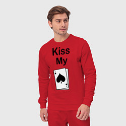 Костюм хлопковый мужской Kiss my card, цвет: красный — фото 2