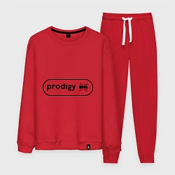 Костюм хлопковый мужской Prodigy лого с муравьем, цвет: красный