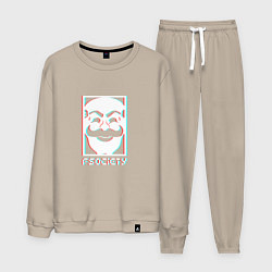Костюм хлопковый мужской F society, цвет: миндальный