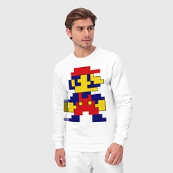 Костюм хлопковый мужской Pixel Mario, цвет: белый — фото 2