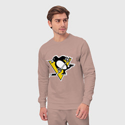 Костюм хлопковый мужской Pittsburgh Penguins, цвет: пыльно-розовый — фото 2