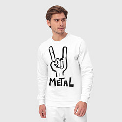Костюм хлопковый мужской Metal, цвет: белый — фото 2