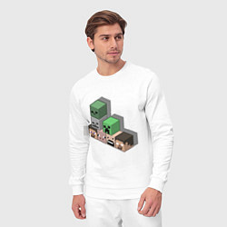 Костюм хлопковый мужской Minecraft Cube's, цвет: белый — фото 2