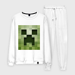 Костюм хлопковый мужской Мinecraft creeper, цвет: белый