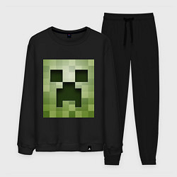 Костюм хлопковый мужской Мinecraft creeper, цвет: черный