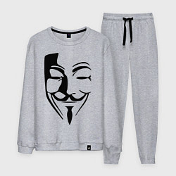 Костюм хлопковый мужской Vendetta Mask, цвет: меланж