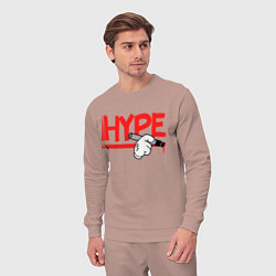 Костюм хлопковый мужской Hype Hands, цвет: пыльно-розовый — фото 2