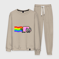 Костюм хлопковый мужской Nyan Cat, цвет: миндальный