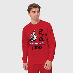 Костюм хлопковый мужской Russia Judo, цвет: красный — фото 2