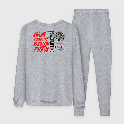 Мужской костюм Powerlifting its deadlift, squat, bench press / Меланж – фото 2