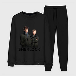 Костюм хлопковый мужской Sherlock, цвет: черный