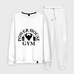 Костюм хлопковый мужской Power House Gym, цвет: белый