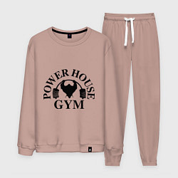 Костюм хлопковый мужской Power House Gym, цвет: пыльно-розовый