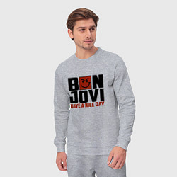 Костюм хлопковый мужской Bon Jovi: Nice day, цвет: меланж — фото 2