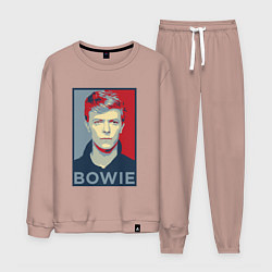 Костюм хлопковый мужской Bowie Poster, цвет: пыльно-розовый