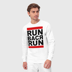 Костюм хлопковый мужской Run Вася Run, цвет: белый — фото 2