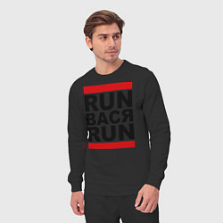 Костюм хлопковый мужской Run Вася Run, цвет: черный — фото 2