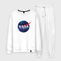 Костюм хлопковый мужской NASA: Cosmic Logo, цвет: белый