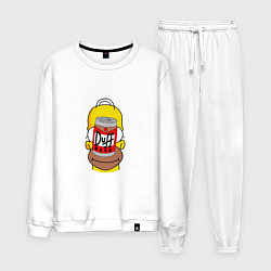 Костюм хлопковый мужской Duff Homer, цвет: белый