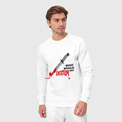 Костюм хлопковый мужской Dexter: What would do?, цвет: белый — фото 2