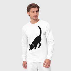 Костюм хлопковый мужской ЧернаяБелая кошечка, цвет: белый — фото 2
