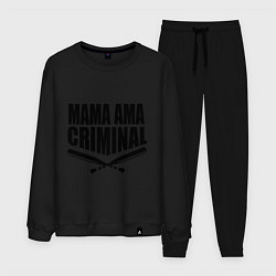 Костюм хлопковый мужской Mama ama criminal, цвет: черный