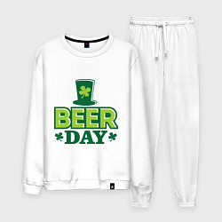 Костюм хлопковый мужской Beer day, цвет: белый