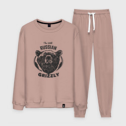 Костюм хлопковый мужской Russian Grizzly, цвет: пыльно-розовый