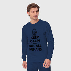 Костюм хлопковый мужской Keep Calm & Kill All Humans, цвет: тёмно-синий — фото 2