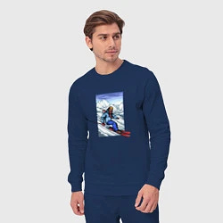 Костюм хлопковый мужской Лыжный Спорт, цвет: тёмно-синий — фото 2