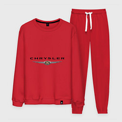 Костюм хлопковый мужской Chrysler logo, цвет: красный