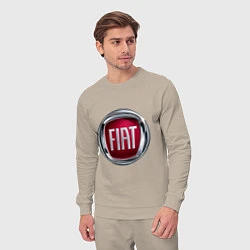 Костюм хлопковый мужской FIAT logo, цвет: миндальный — фото 2