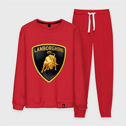 Костюм хлопковый мужской Lamborghini logo, цвет: красный