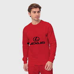Костюм хлопковый мужской Lexus logo, цвет: красный — фото 2