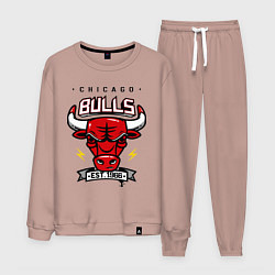 Костюм хлопковый мужской Chicago Bulls est. 1966, цвет: пыльно-розовый