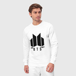 Костюм хлопковый мужской BTS ARMY, цвет: белый — фото 2