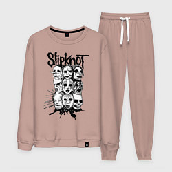 Костюм хлопковый мужской Slipknot Faces, цвет: пыльно-розовый