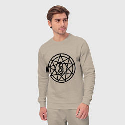 Костюм хлопковый мужской Slipknot Pentagram, цвет: миндальный — фото 2