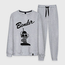 Костюм хлопковый мужской Bender monochrome, цвет: меланж