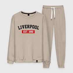 Костюм хлопковый мужской FC Liverpool Est. 1892, цвет: миндальный