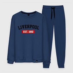 Костюм хлопковый мужской FC Liverpool Est. 1892, цвет: тёмно-синий