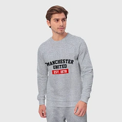 Костюм хлопковый мужской FC Manchester United Est. 1878, цвет: меланж — фото 2