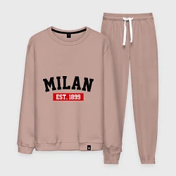 Костюм хлопковый мужской FC Milan Est. 1899, цвет: пыльно-розовый