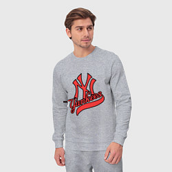 Костюм хлопковый мужской New York Yankees logo, цвет: меланж — фото 2