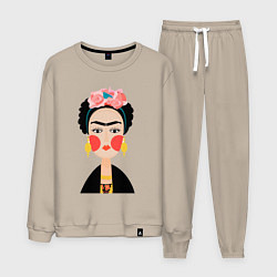 Костюм хлопковый мужской Фрида Кало, цвет: миндальный