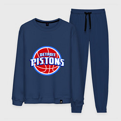 Костюм хлопковый мужской Detroit Pistons - logo, цвет: тёмно-синий