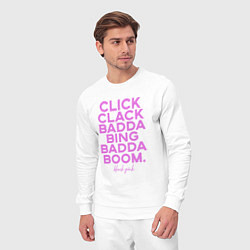 Костюм хлопковый мужской Click Clack Black Pink, цвет: белый — фото 2